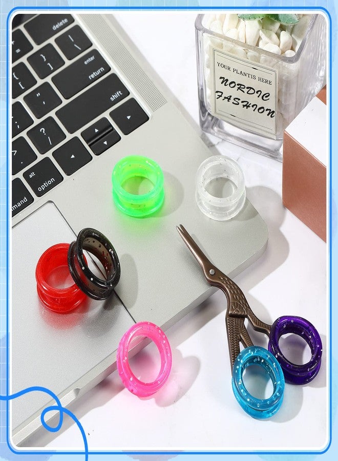 Skybooly 24 Pcs Silicone Scissors Finger Rings Soft Dog Grooming Scissors Accessories Pet Grooming Shear Finger Ring Thumb Inserts Grips for Dog Hair Cutting, 8 Colors - Image 4